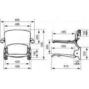 Asiento de ducha abatible con respaldo y brazos Linido