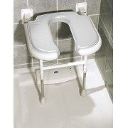 Asiento de ducha abatible forma de 'U' con patas